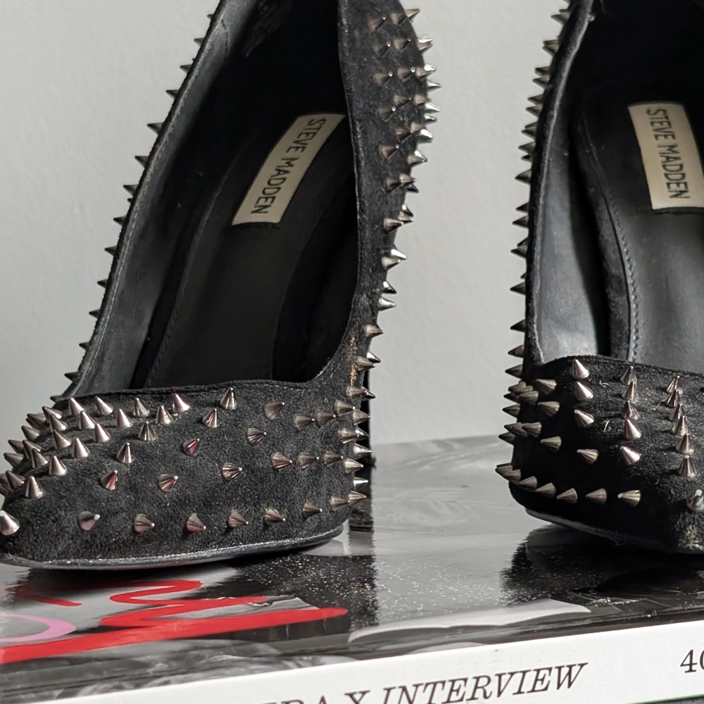 Steve Madden Black Spiked Heels